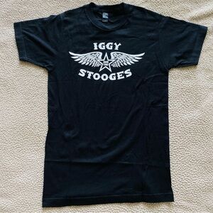 VTG Style Iggy & The Stooges Tultex Black Winged Star Graphic Tee Size Small